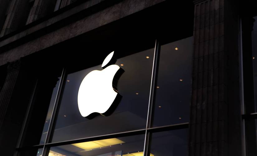 apple logo on a window